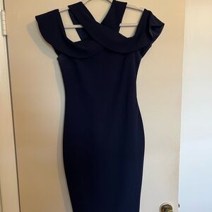Lulu's Midnight Blue Asymmetrical Dress